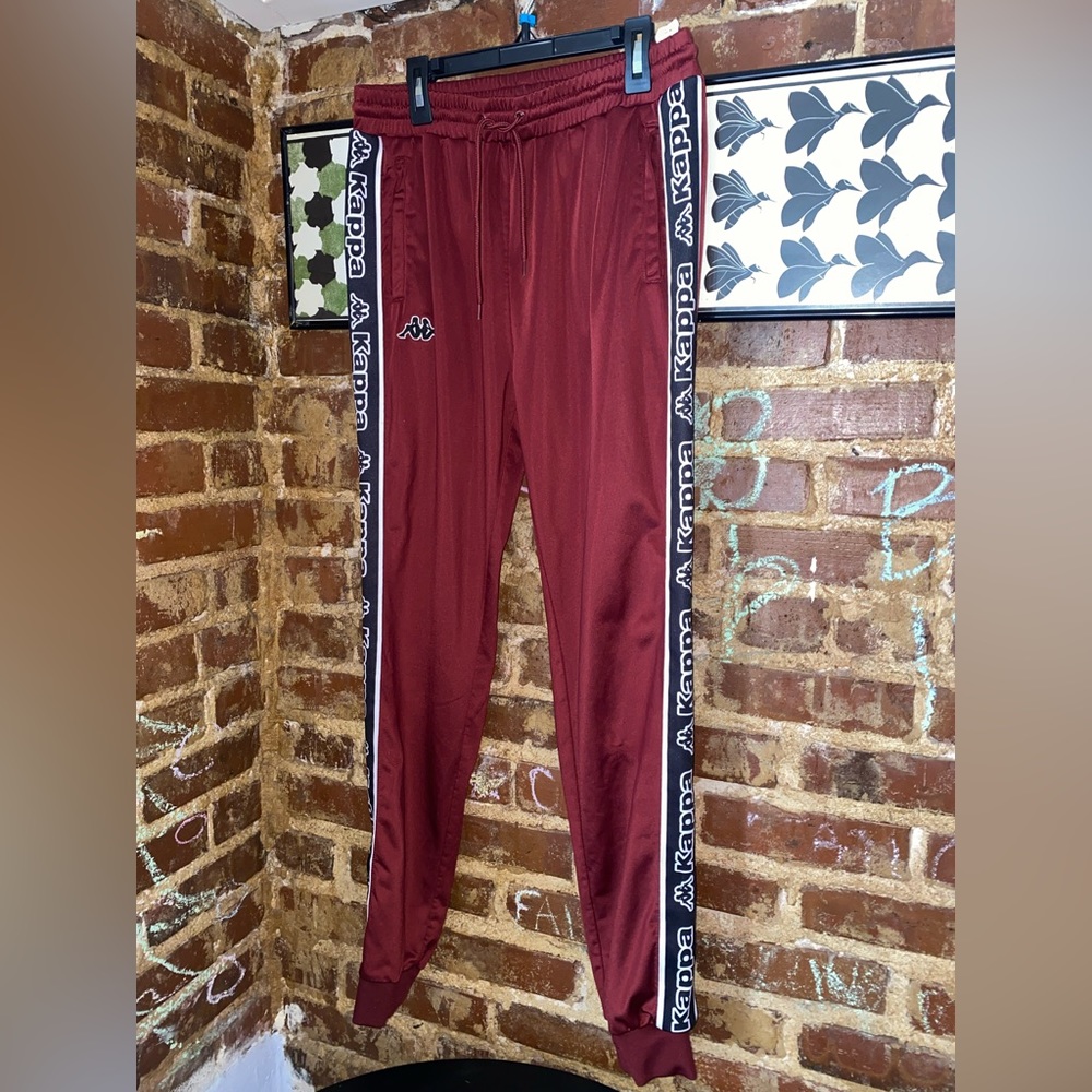 Kappa Maroon Logo Tape Joggers Size Large